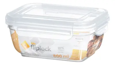 Pote Fliplock Em Plástico Transparente 800ml Rischioto