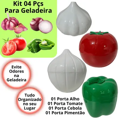 Pote Legumes Cebola Alho Tomate Pimentão Geladeira Organizad