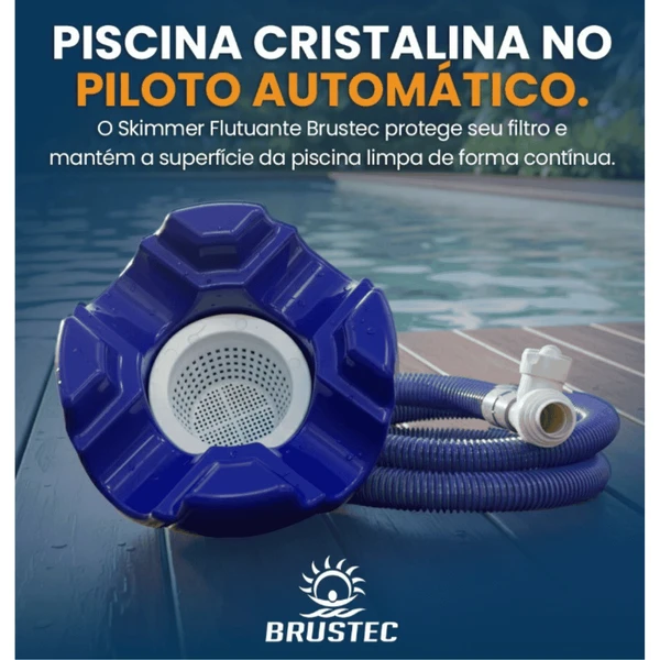 Skimmer Flutuante Piscina Vinil Fibra Alvenaria Brustec