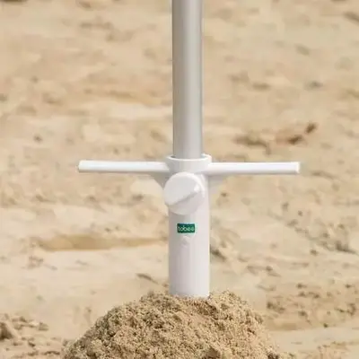 Suporte De Fixação P/ Guarda-sol 38mm Tobee Com Haste Branca