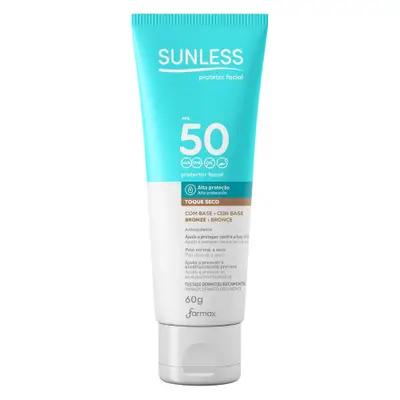 Protetor Solar Sunless FPS 50 Toque Seco 60g - Base  Bronze