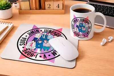 Mousepad BTS Integrantes Branco