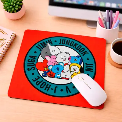 Mousepad BTS Mascotes Laranja
