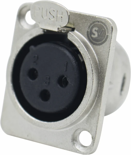 Conector XLR Painel Fêmea 3 Pinos Soundvoice XP03-FM