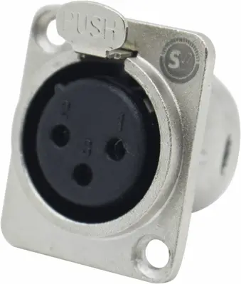 Conector XLR Painel Fêmea 3 Pinos Soundvoice XP03-FM