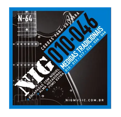 Encordoamento Guitarra 010 NIG + 1ª (Mi) Extra + Palheta