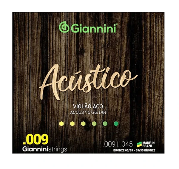 Encordoamento Violão Aço 009 Acústico Giannini