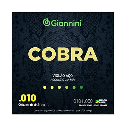Encordoamento Violão Aço 010 Cobra Giannini