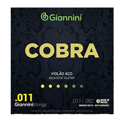 Encordoamento Violão Aço 011 Cobra Giannini