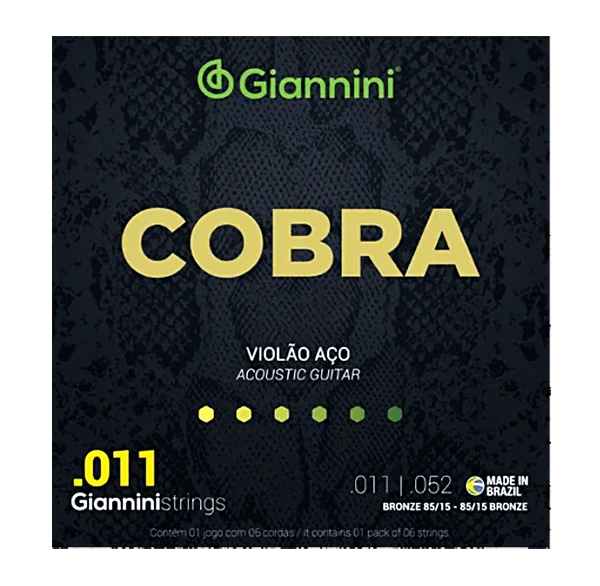 Encordoamento Violão Aço 011 Cobra Giannini