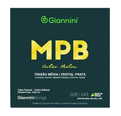 Encordoamento Violão Nylon Tensão Média MPB Giannini
