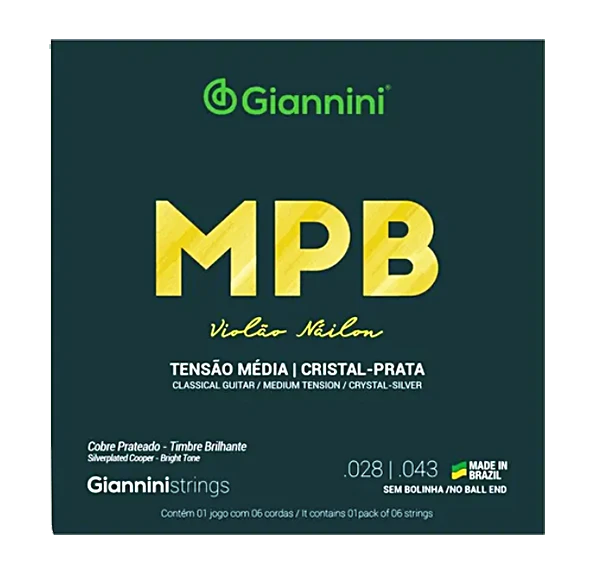 Encordoamento Violão Nylon Tensão Média MPB Giannini