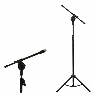 Pedestal Girafa para Microfone c/ pés dobráveis Visão Musical preto