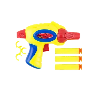 Pistola Lança Dardos De Espuma Do Homem Aranha Com 3 Dardos