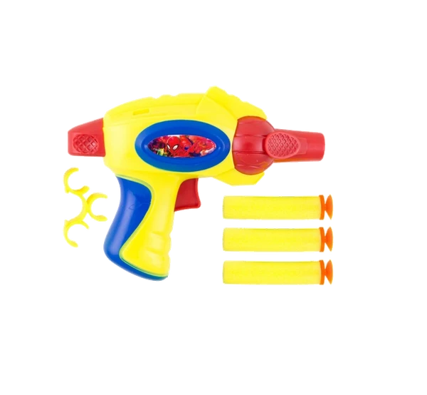 Pistola Lança Dardos De Espuma Do Homem Aranha Com 3 Dardos