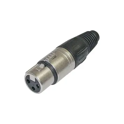 Plug XLR Fêmea Metal Simples Cromado MXT