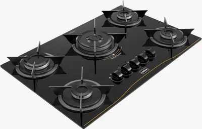 COOKTOP A GAS REALCE 5 BOCAS COM TRIPLA CHAMA