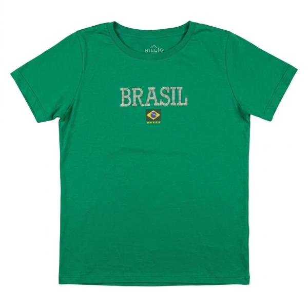 CAMISETA FEMININA HILL BRASIL COPA DO MUNDO VERDE