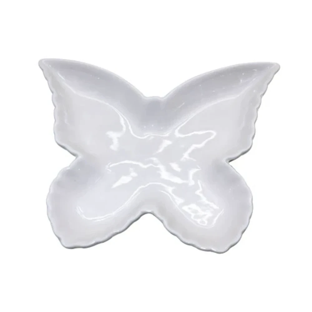 PETISQUEIRA BORBOLETA NEW BONE CHINA FULL FIT BRANCA 14CM