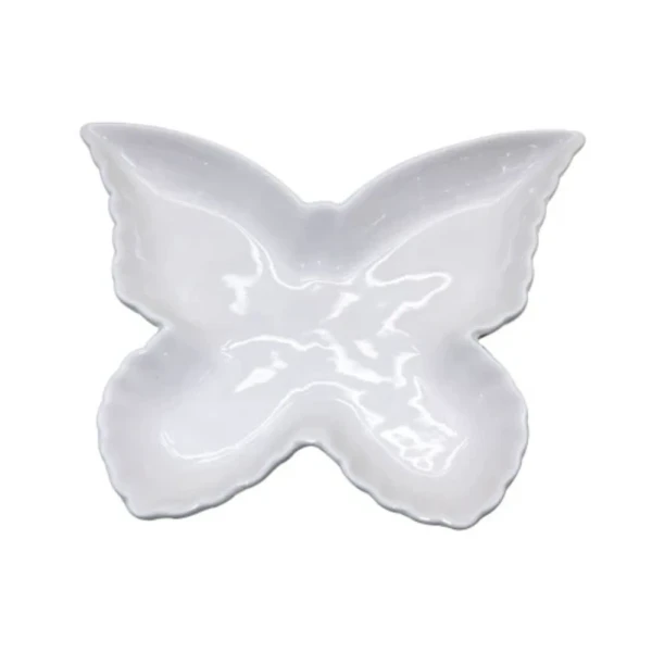 PETISQUEIRA BORBOLETA NEW BONE CHINA FULL FIT BRANCA 14CM