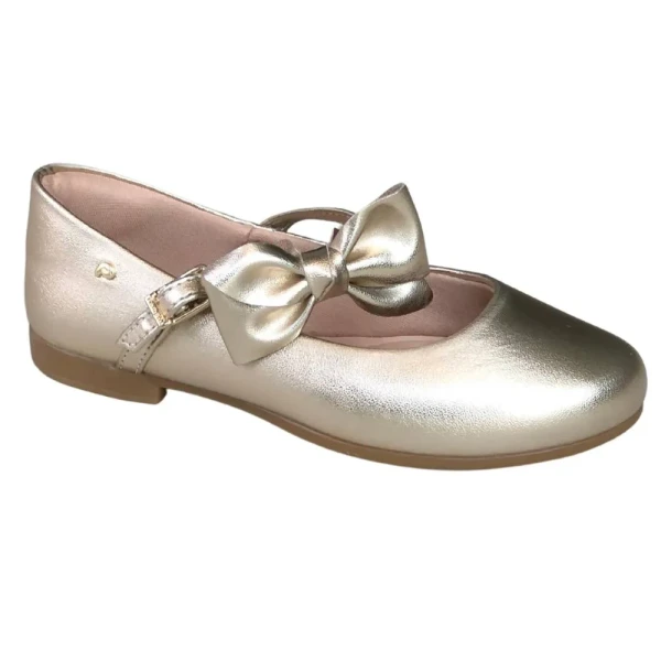 SAPATO PAMPILI ANGEL LAÇO DUPLO FEMININO INFANTIL DOURADO