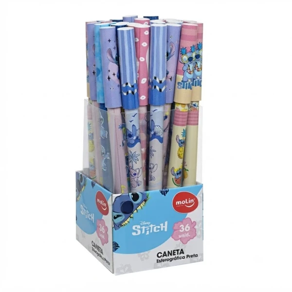 CANETA ESFEROGRÁFICA STITCH PONTA MÉDIA MOLIN