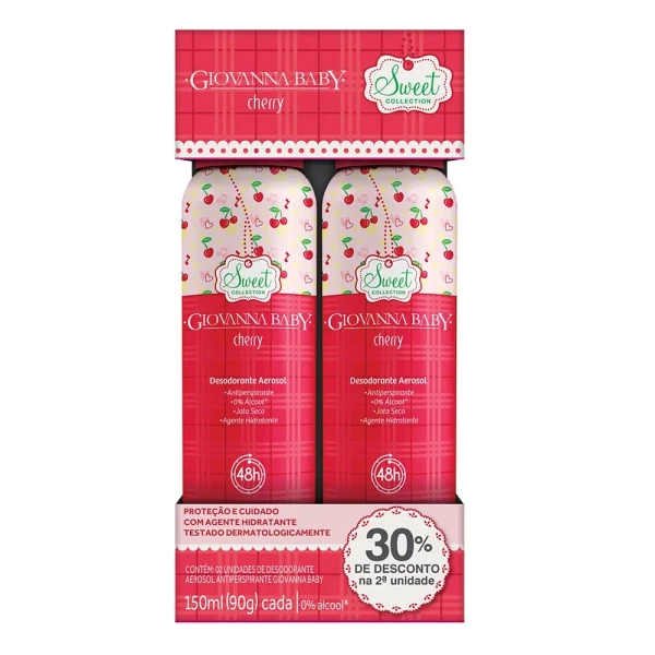 KIT GIOVANNA BABY CHERRY COM 2 DESODORANTES SPRAY