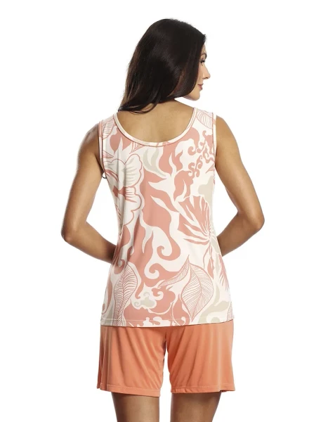 PIJAMA LIGANETE REGATA COM BERMUDA APRICOT PAULIENNE