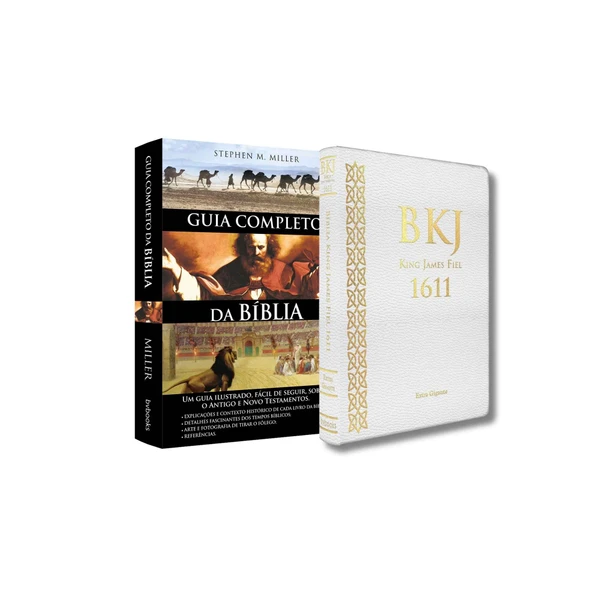 Kit Essencial de Estudo Bíblico ? BKJ Fiel 1611 Capa Branca + Guia Completo de Estudo