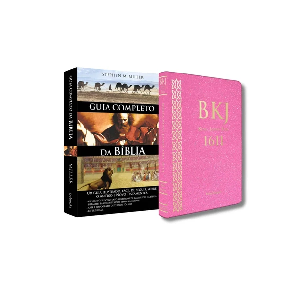 Kit Essencial de Estudo Bíblico ? BKJ Fiel 1611 Capa Pink + Guia Completo de Estudo