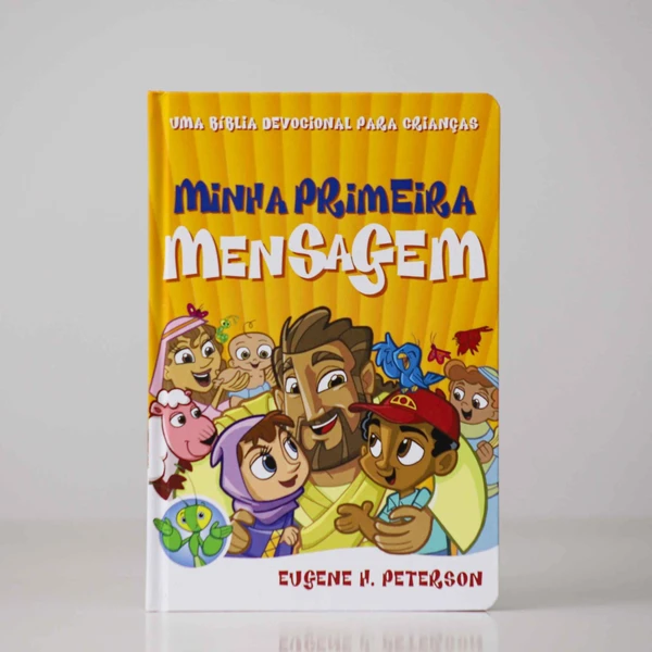 Kit Presente Cristão Infantil | Bíblia Devocional Minha Primeira Mensagem + Caneca roxa + Sacola Personalizada