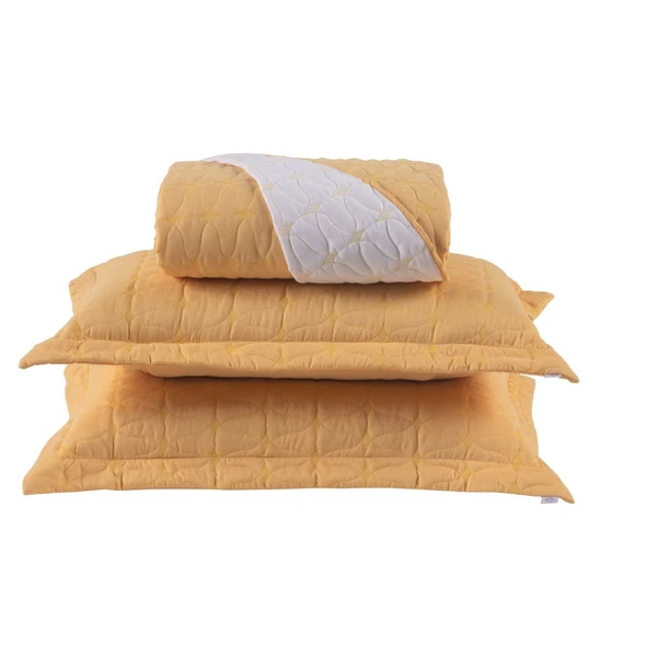 Cobre Leito Casal Padrão Cristal 200 Fios 3 Peças - Amarelo - Hipercal 100% Poliéster