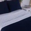 Cobre Leito Casal Padrão Cristal 200 Fios 3 Peças - Azul Marinho - Hipercal 100% Poliéster