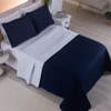 Cobre Leito King Cristal HiPercal 200 Fios 3 Peças - Azul Marinho - 100% Poliéster