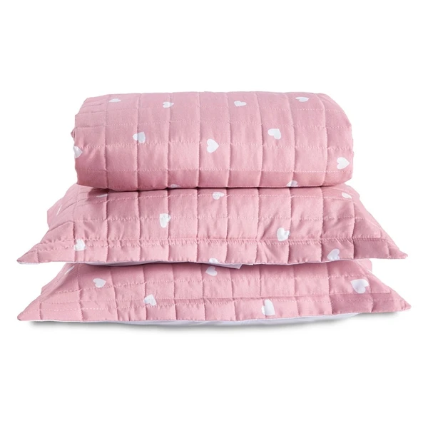 Cobre Leito King Essencialle Estampado 150 Fios 3 Peças - Corações - 67% Algodão  33% Poliéster