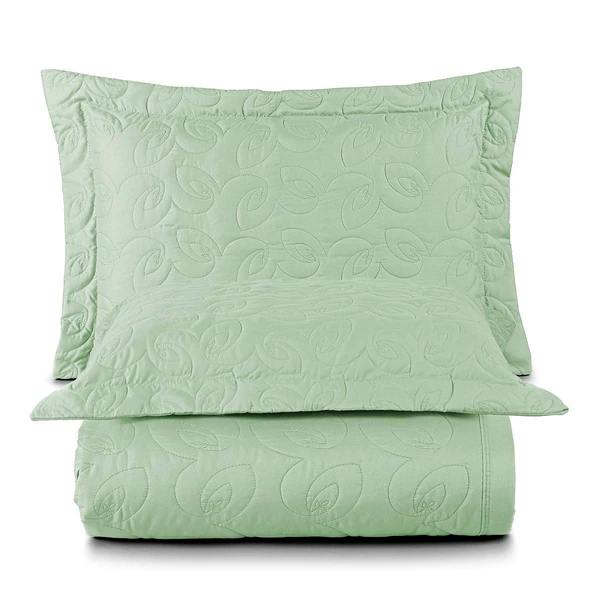 Cobre Leito Queen Agata 200 Fios 3 Peças - Verde  - Micropercal 100% Poliester