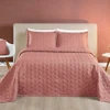 Cobre Leito Queen Agata Micropercal 200 Fios 3 Peças - Rose - Casa Modelo Enxovais
