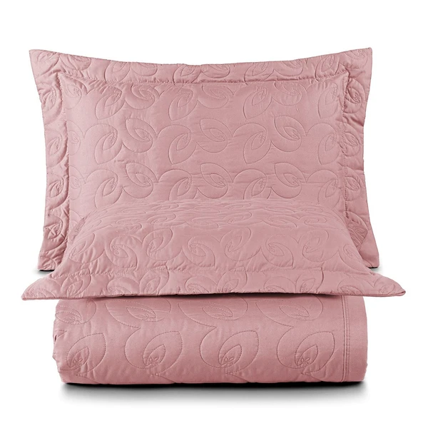Cobre Leito Queen Agata Micropercal 200 Fios 3 Peças - Rose - Casa Modelo Enxovais