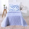 Cobre Leito Solteiro Colori Dupla Face 200 Fios Estampado 2 Peças - Floral Azul