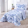 Cobre Leito Solteiro Colori Dupla Face 200 Fios Estampado 2 Peças - Floral Azul