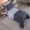 Cobre Leito Solteiro Cristal 200 Fios Bordado 2 Peças - Grafite - Hipercal 100% Poliéster