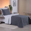 Cobre Leito Solteiro Cristal 200 Fios Bordado 2 Peças - Grafite - Hipercal 100% Poliéster