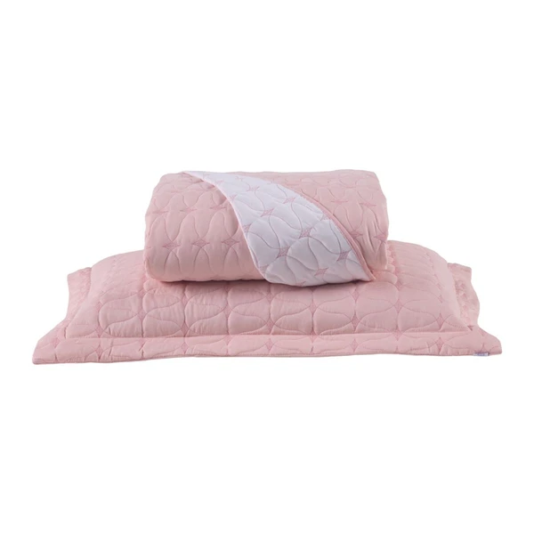 Cobre Leito Solteiro Cristal 200 Fios Bordado 2 Peças - Rose - Hipercal 100% Poliéster