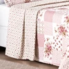 Colcha Casal Padrão Bouti Estampada Dupla Face 3 Peças - Rosa Matura