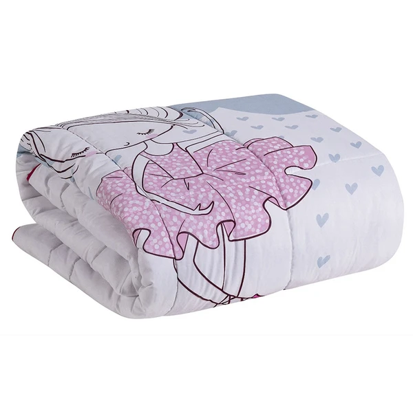 Edredom Solteiro Hipercal 400 Fios Juvenil Estampado 5 Peças - Ballerina