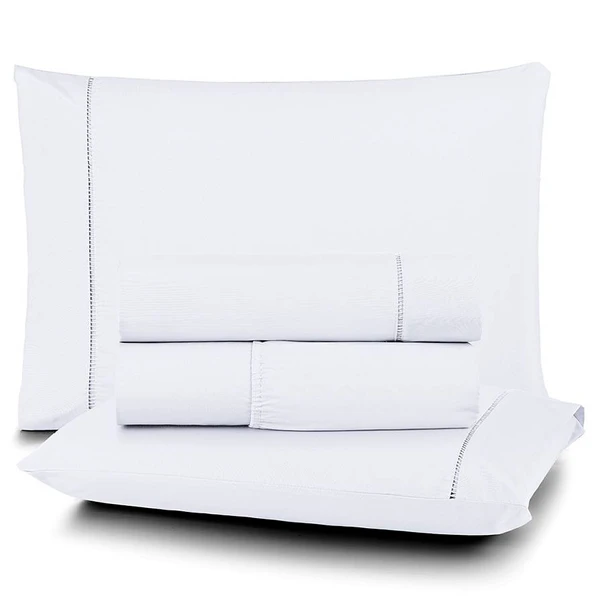 Jogo de Lençol Queen Percale 200 fios 4 Peças Elegance - Branco