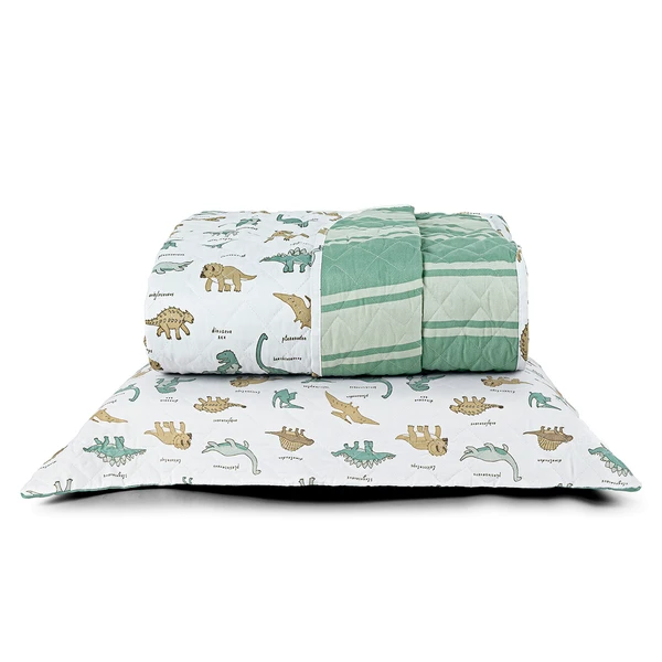 Kit Cobre Leito Solteiro Infantil Dinossauros 4 Peças Micropercal 200 fios