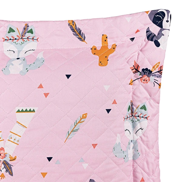 Kit Cobre Leito Solteiro Infantil Raposa 4 Peças Micropercal 200 fios