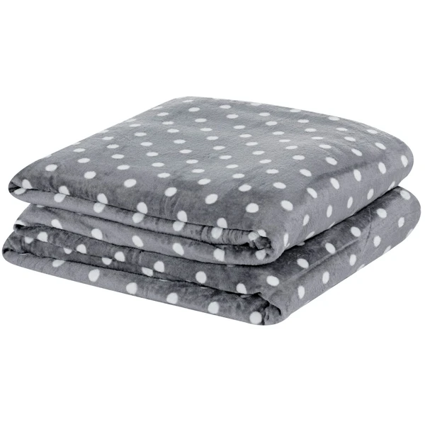 Manta Queen Petit Poa Flannel Microfibra 1 Peça - Cinza - Casa Modelo Enxovais