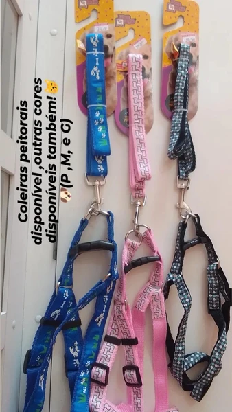 Coleira guia com peitoral